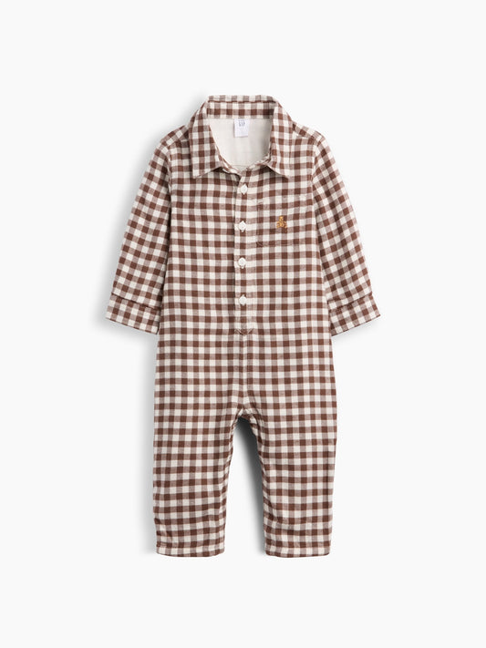 Kahverengi Gingham Flannel Tulum