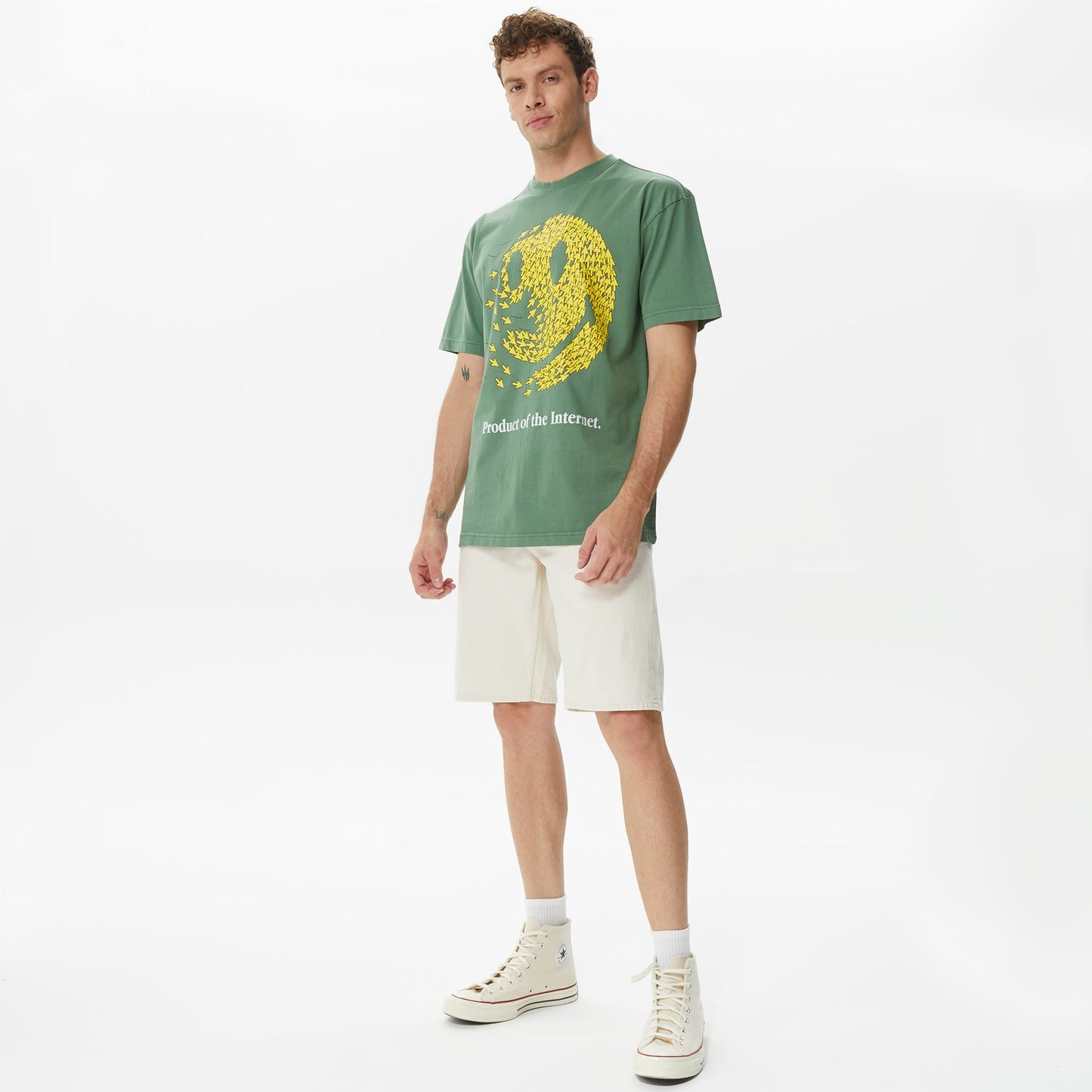 Market Smiley Product Of The Internet Erkek Yeşil T-shirt