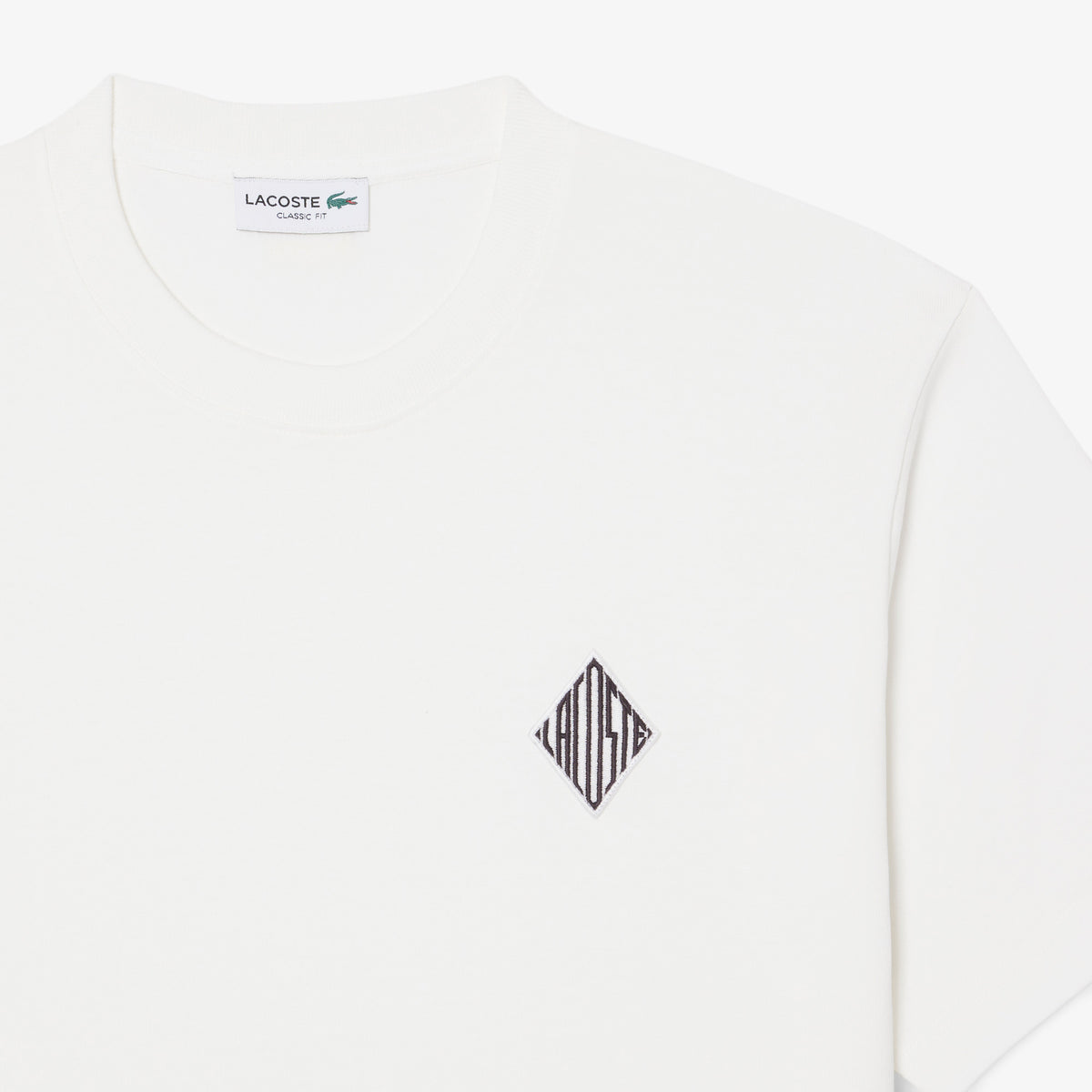 Lacoste Erkek Classic Fit Bisiklet Yaka Beyaz T-shirt