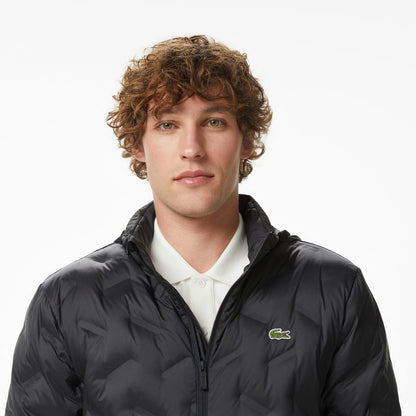 Lacoste Erkek Regular Fit Dik Yaka Kapitone Siyah Mont