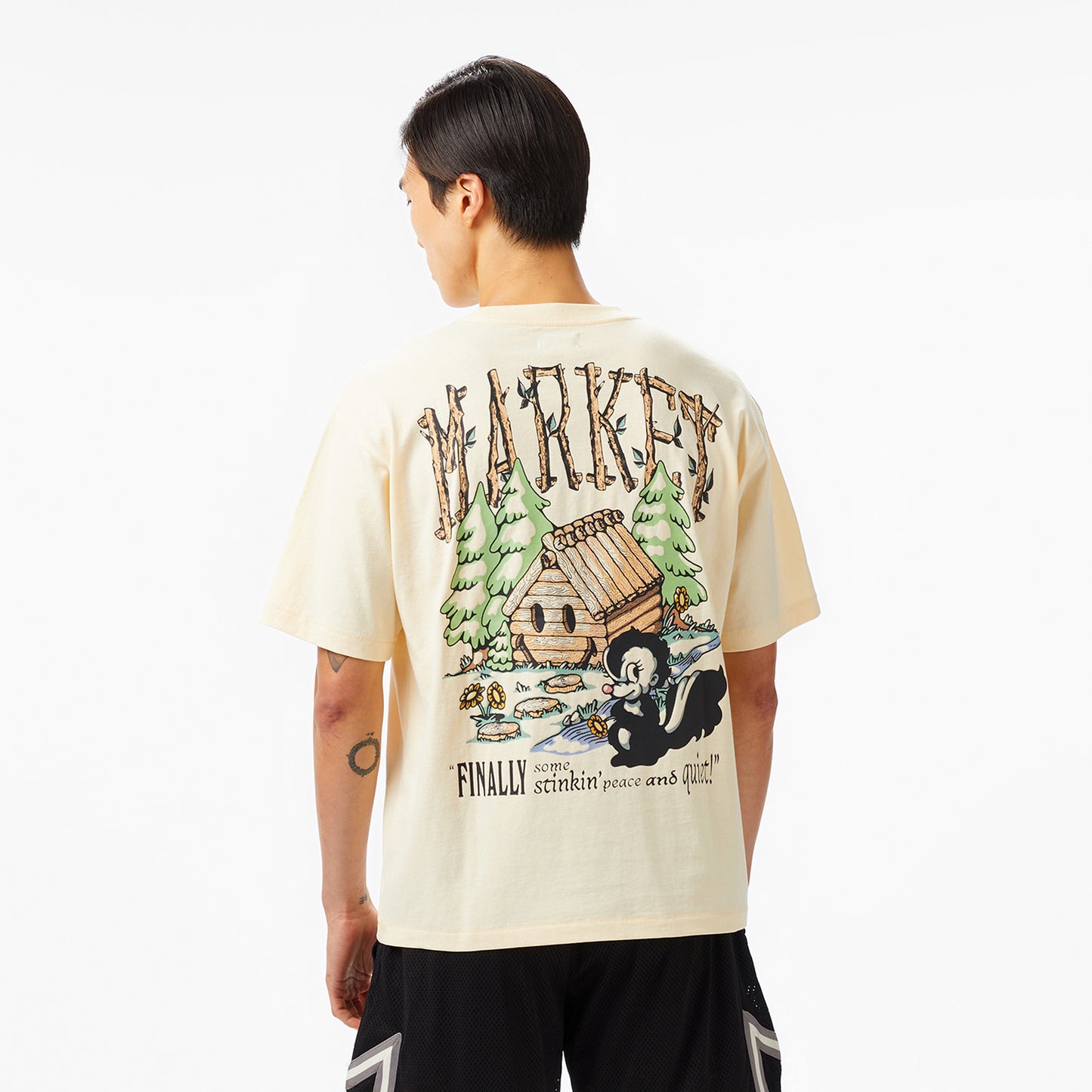The Market 'smiley Quiet Cabin' Erkek Krem T-shirt