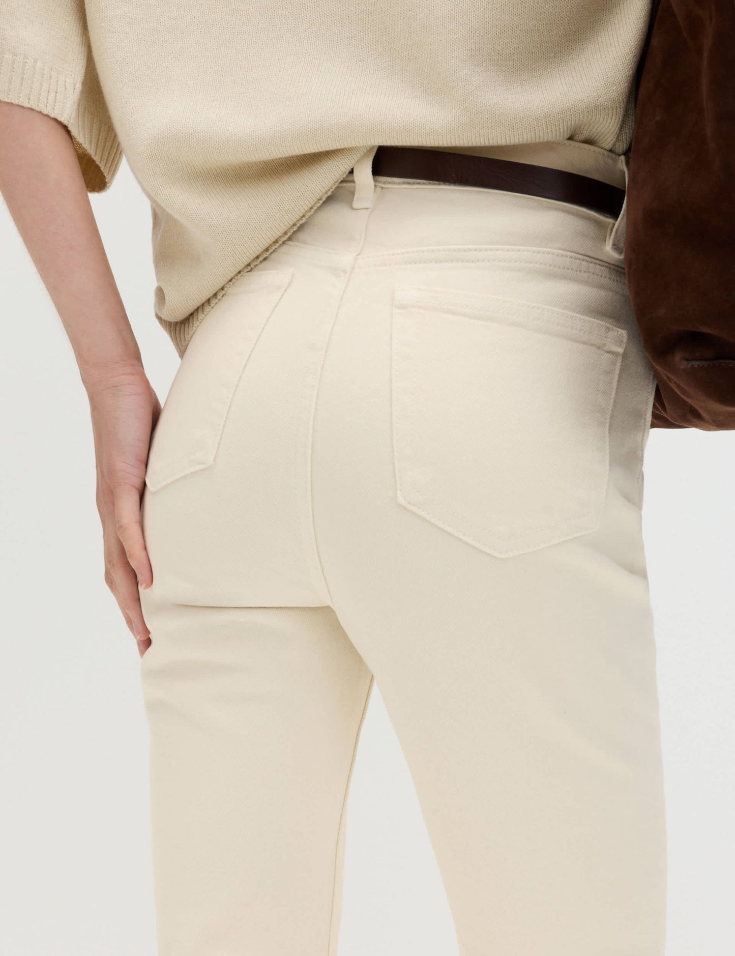 Yüksek Bel Püskül Paça Straight Jean