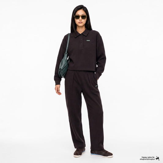 Lacoste Flare Fit Kadın Kahverengi Eşofman Altı