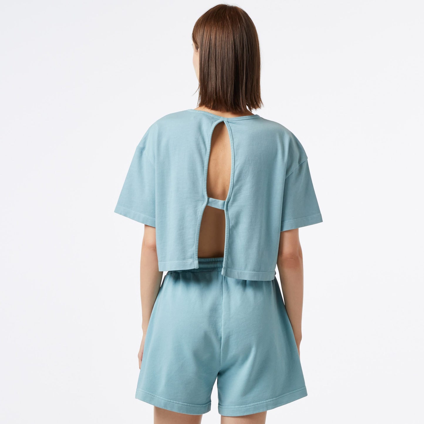 United4 Essentials Kadın Mavi Crop T-shirt