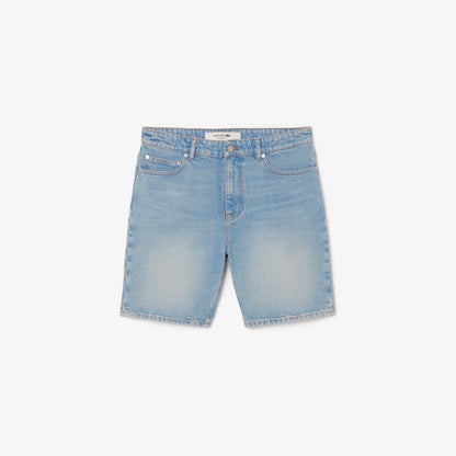 Lacoste Erkek Straight Fit Organik Pamuk Mavi Bermuda Şort