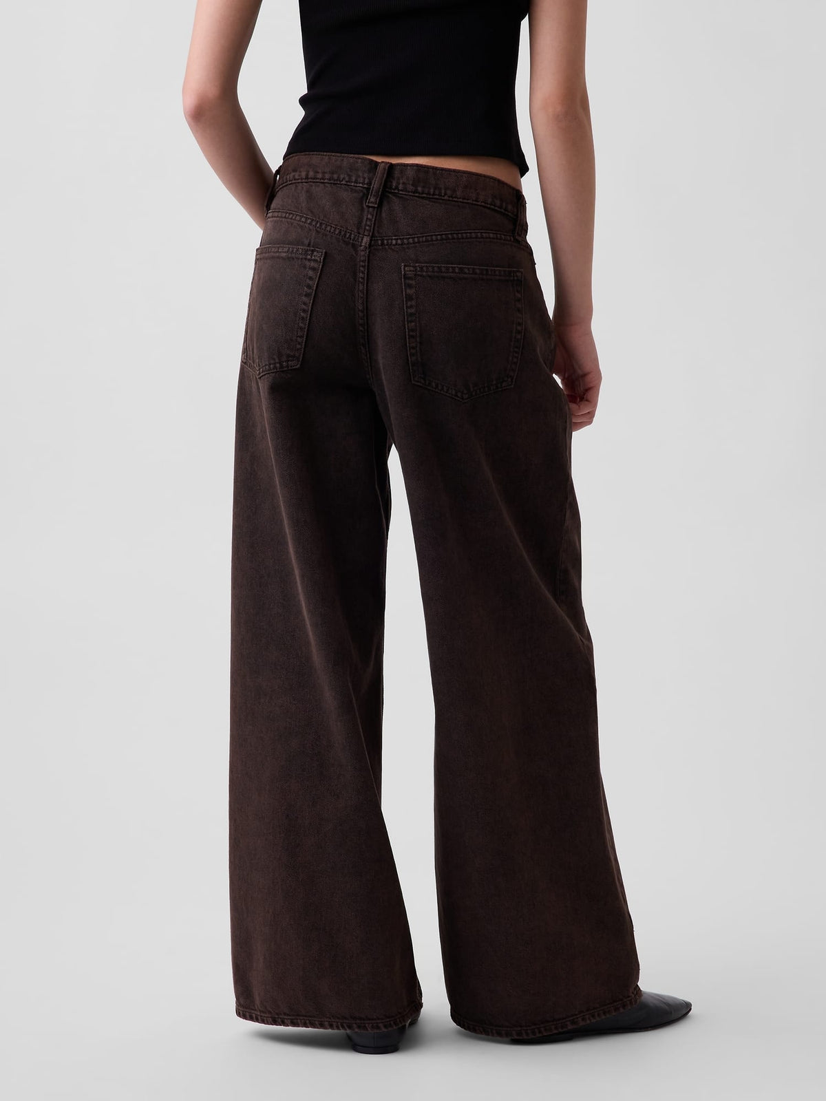 Kahverengi Low Slung Extra Baggy Jean Pantolon