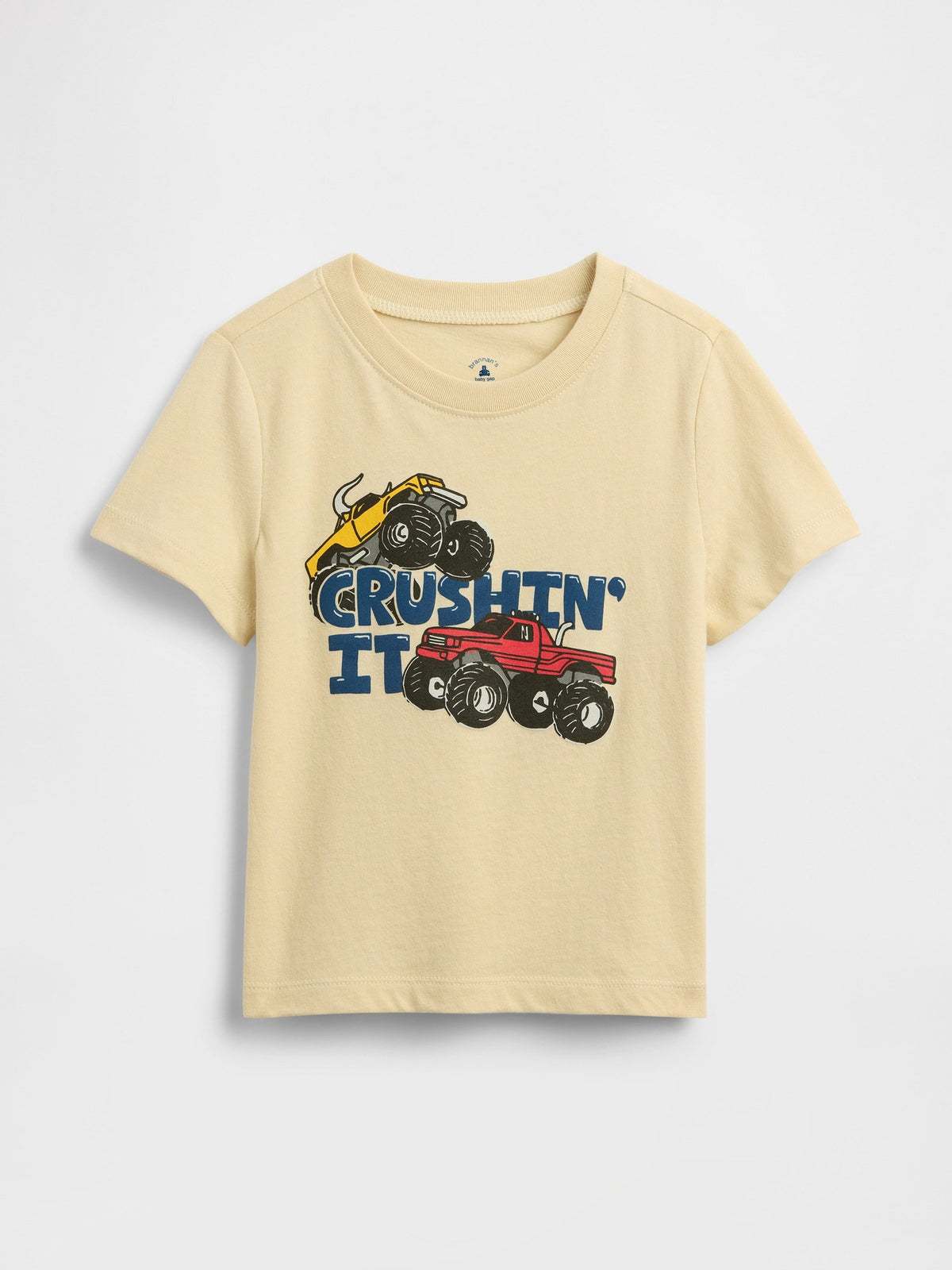 Krem Grafik Baskılı T-shirt