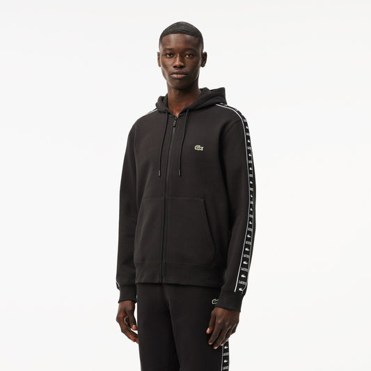 Lacoste Erkek Classic Fit Kapüşonlu Baskılı Siyah Sweatshirt