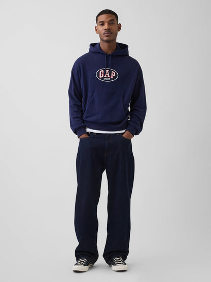 Lacivert Vintagesoft Terry Oversized Gap Logo Crop Sweatshirt