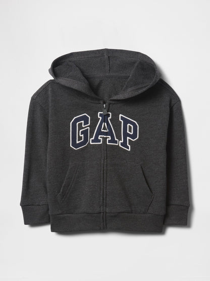 Siyah Gap Logo Relaxed Fermuarlı Sweatshirt