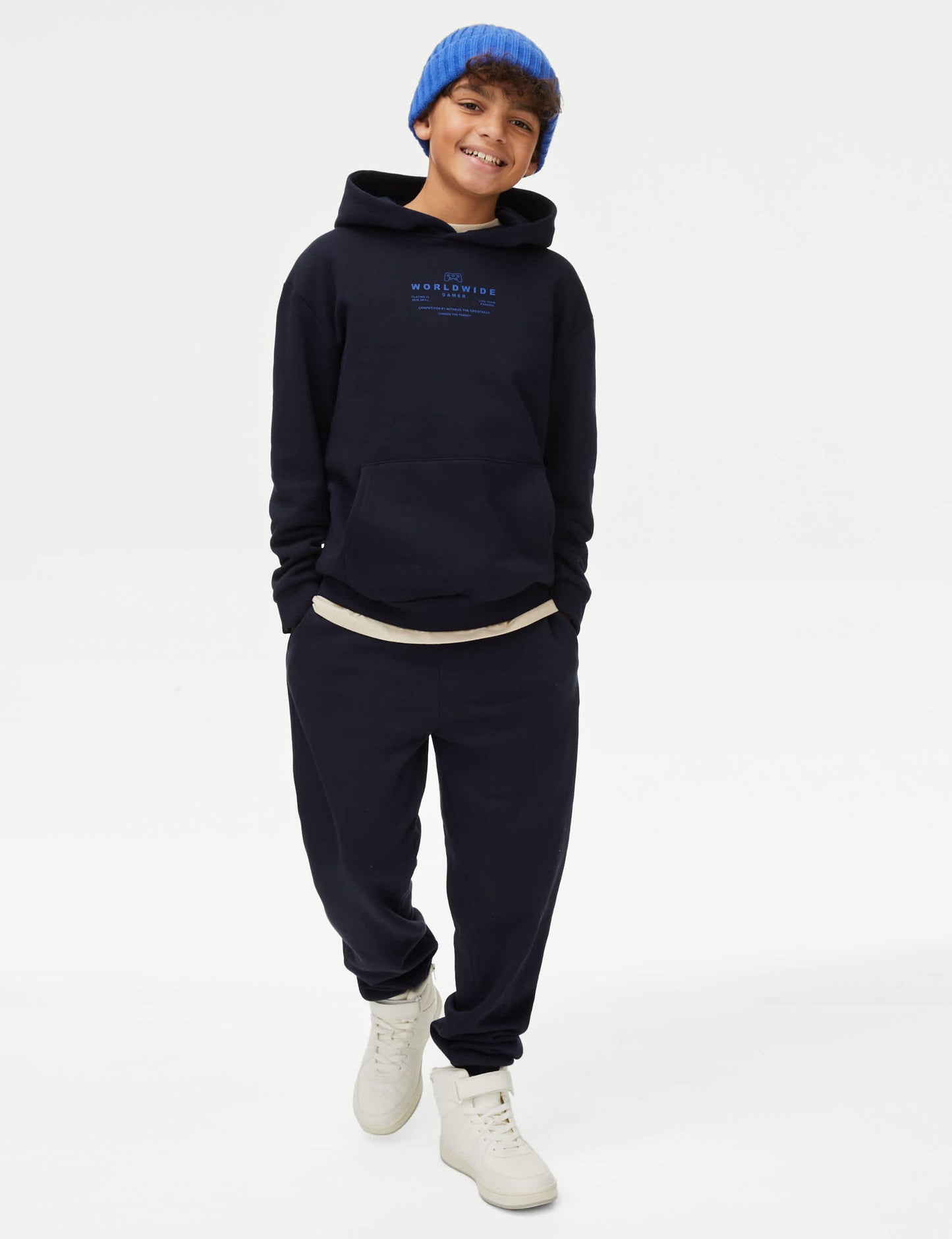 Slogan Desenli Kapüşonlu Sweatshirt (6-16 Yaş)