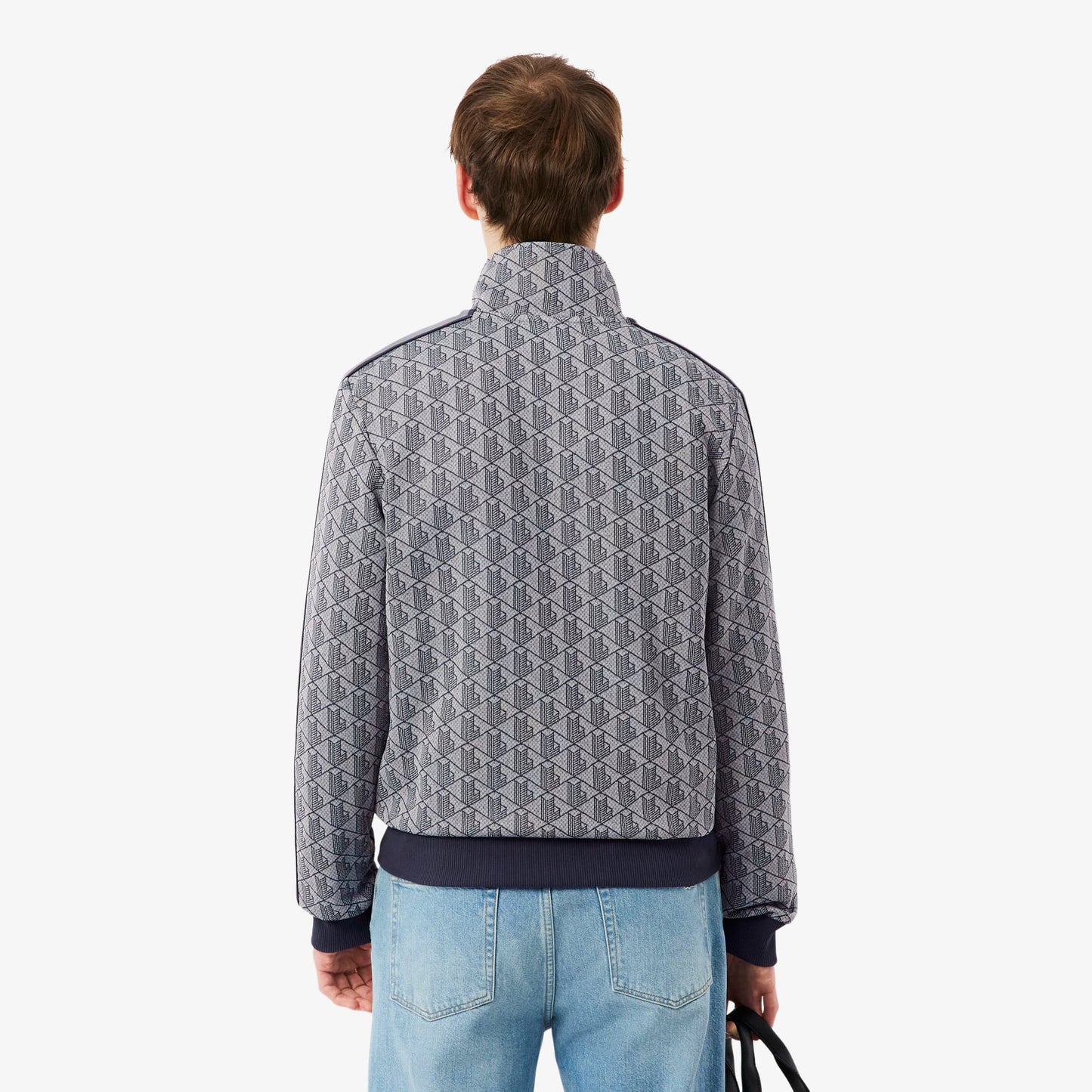 Lacoste Erkek Regular Fit Fermuarlı Monogram Gri Sweatshirt