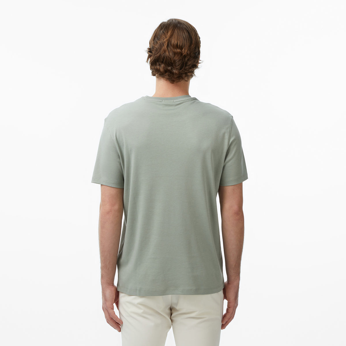 Calvin Klein Supima Chest Emblem Crewneck Erkek Bej T-shirt
