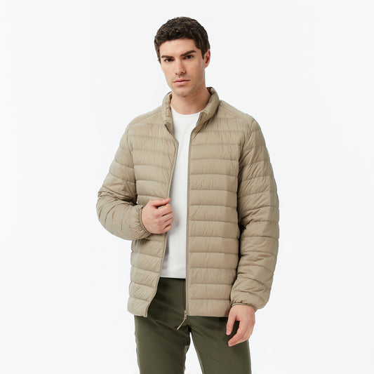 Nautica Erkek Bej Regular Fit Dik Yaka Su Itici Kaz Tüyü Mont