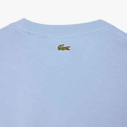 Lacoste Erkek Classic Fit Bisiklet Yaka Baskılı Mavi T-shirt