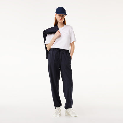 Lacoste Kadın Relaxed Fit Bisiklet Yaka Beyaz T-shirt