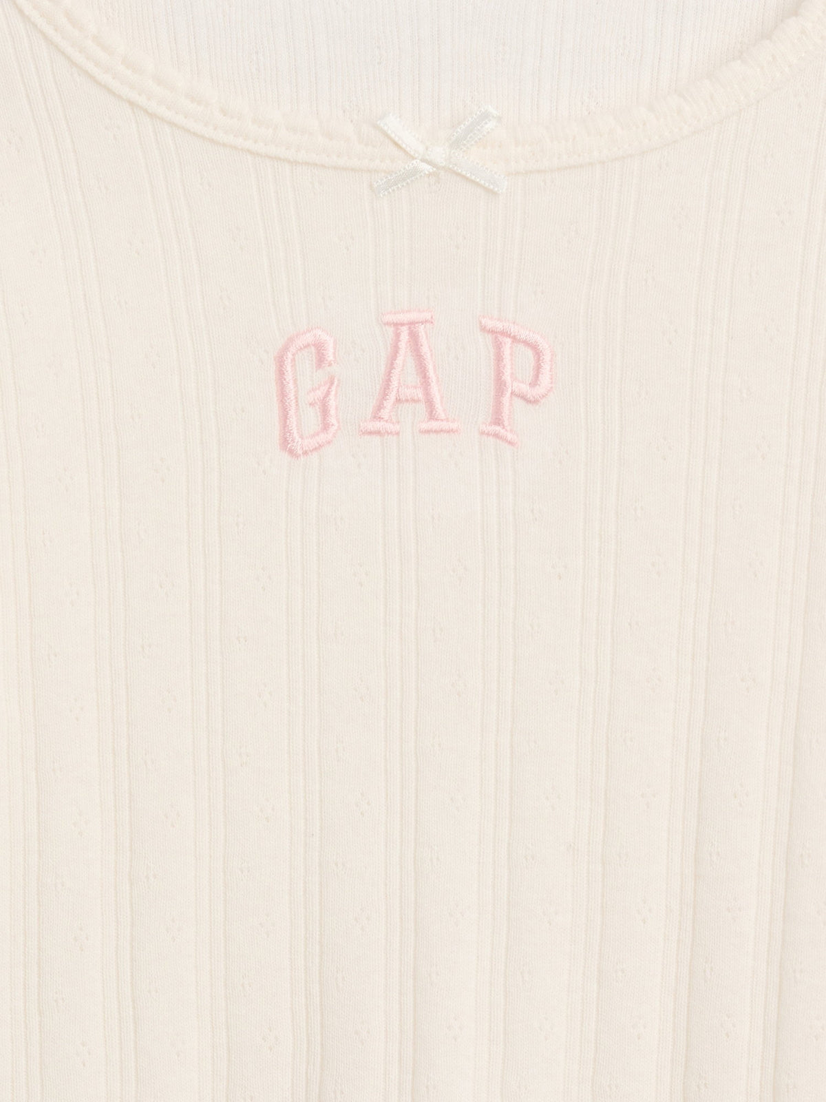 Krem Arch Logo Pointelle T-shirt