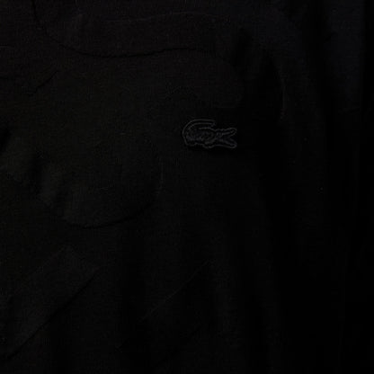 Lacoste Erkek Bisiklet Yaka Desenli Siyah T-shirt