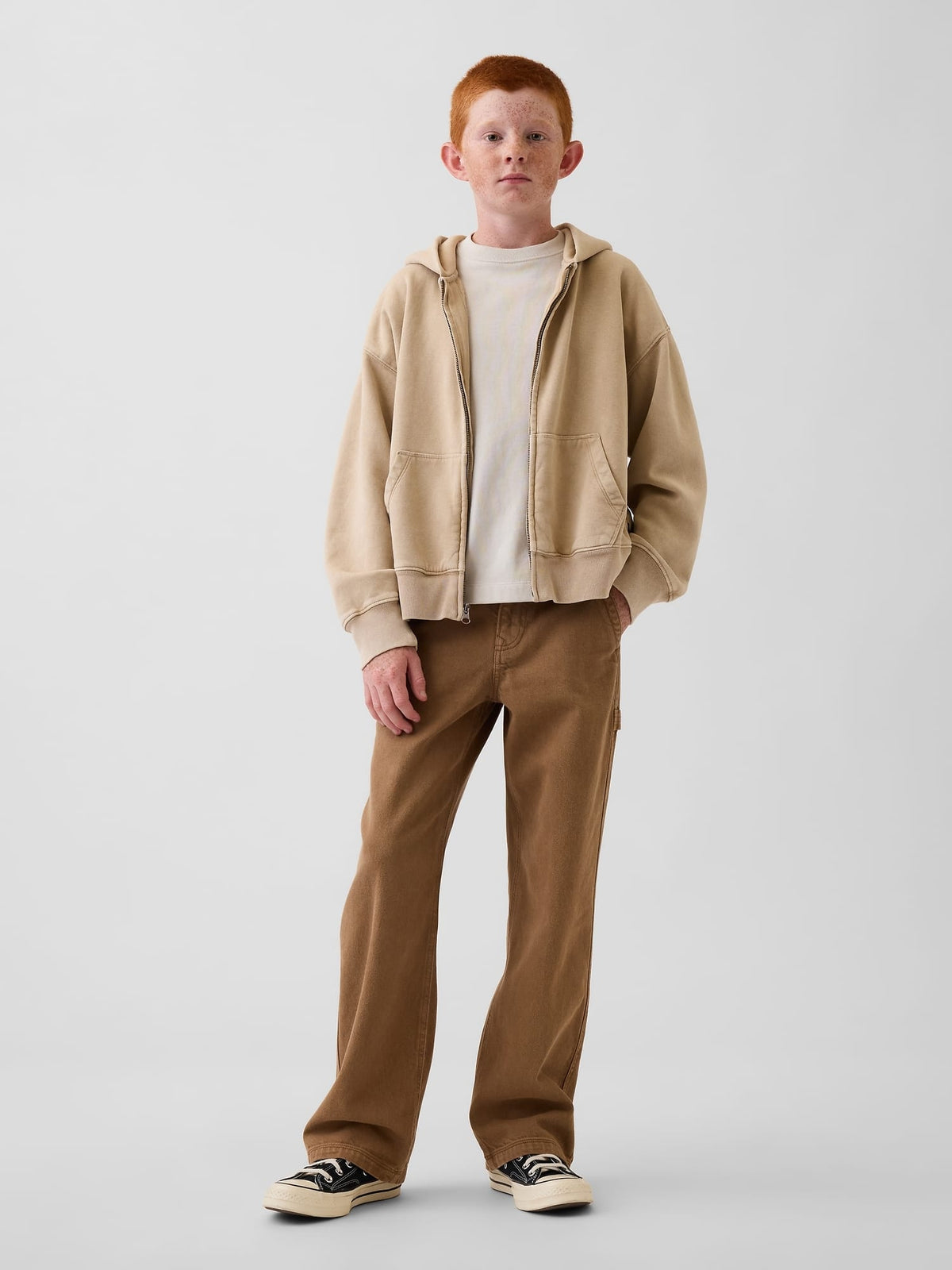 Kahverengi 90s Loose Jean Pantolon