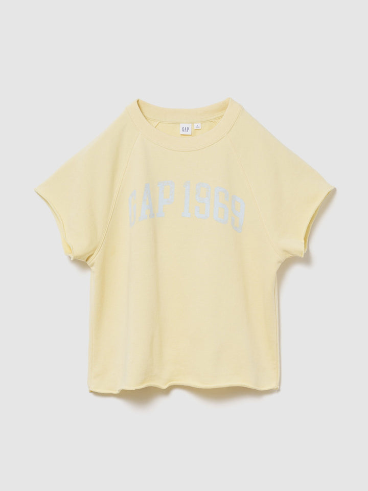 Açık Mavi Relaxed Fransız Havlu Kumaş Grafik Baskılı T-shirt
