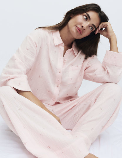 Müslin Uzun Kollu Pijama Takımı