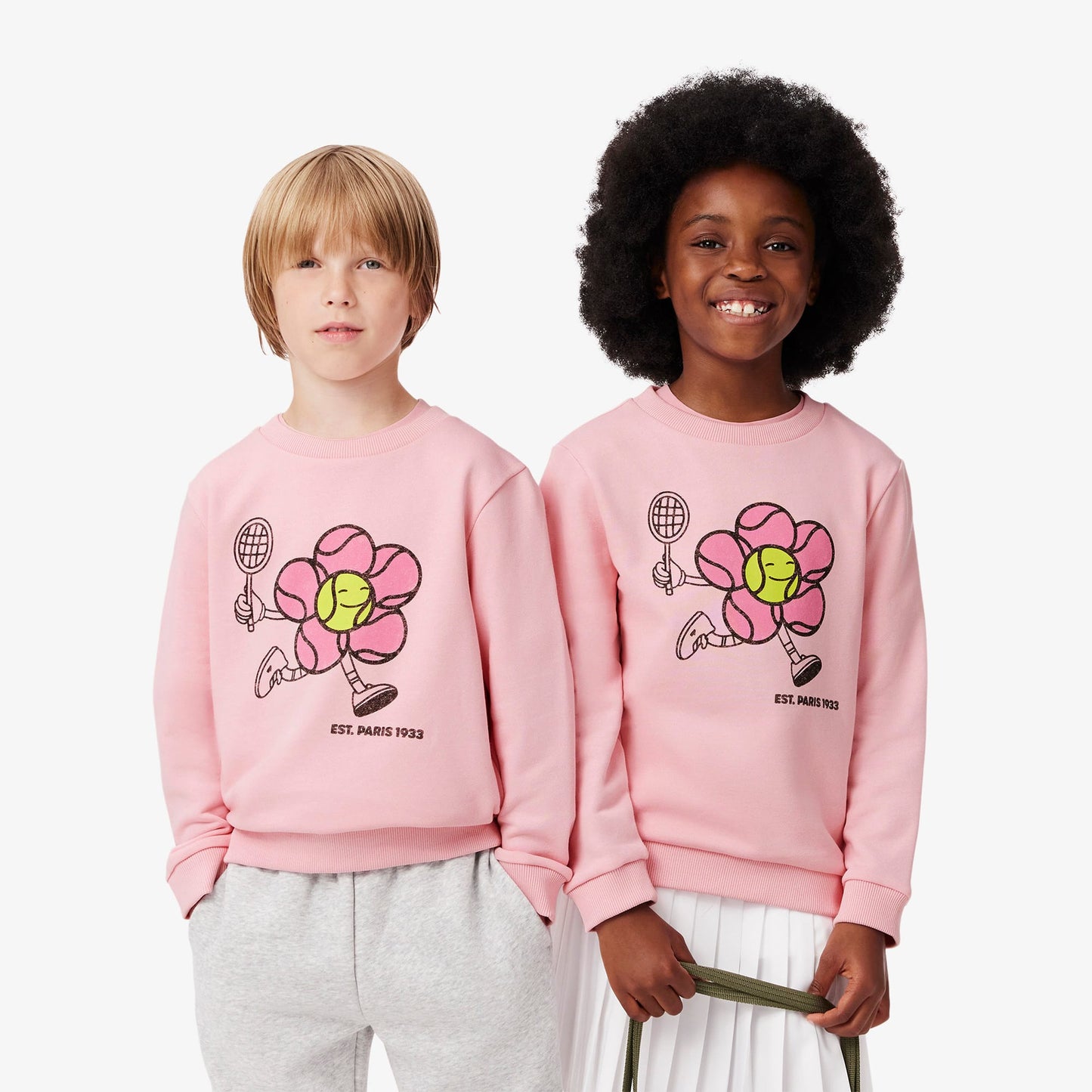 Lacoste Çocuk Baskılı Pembe Sweatshirt