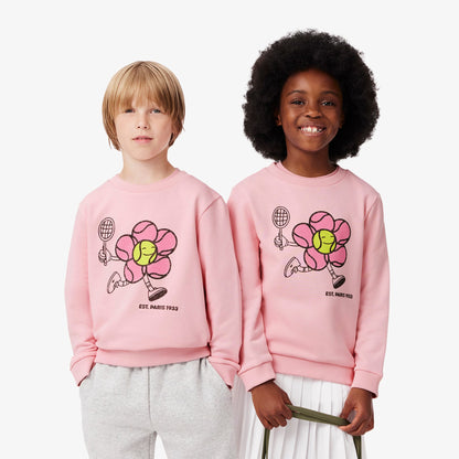 Lacoste Çocuk Baskılı Pembe Sweatshirt