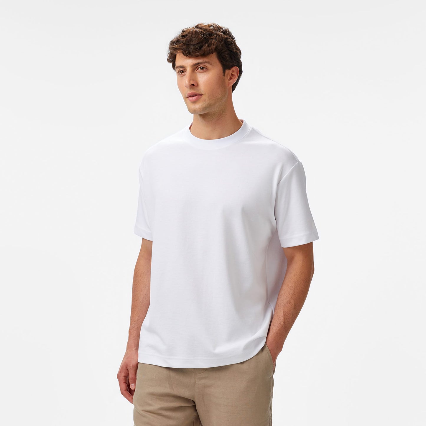 Nautica Erkek Beyaz Oversize Fit T-shirt