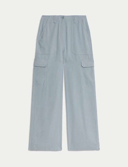 Relaxed Fit Wide Leg Kargo Pantolon