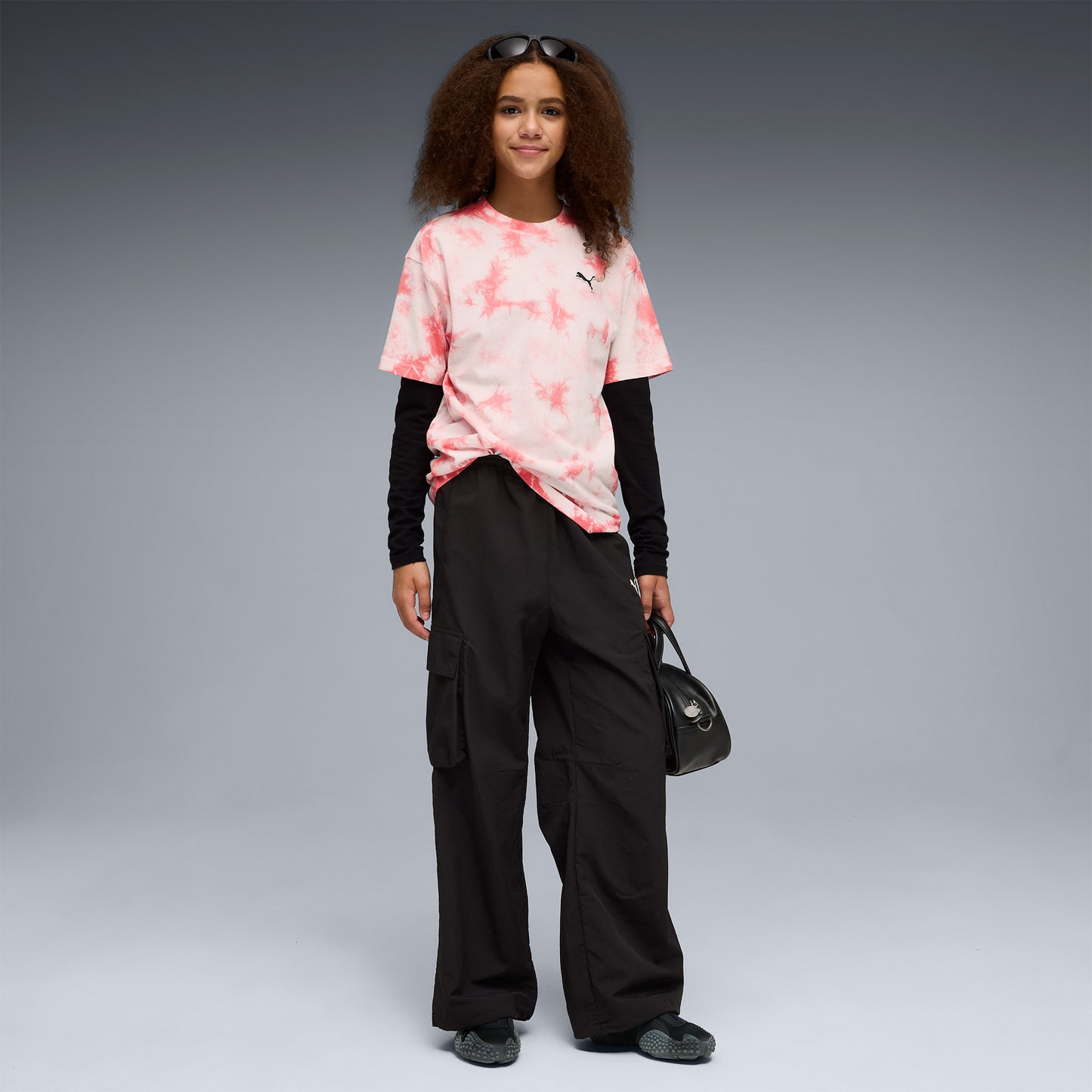 Puma Essentials Relaxed Tie-dye Çocuk Pembe T-shirt