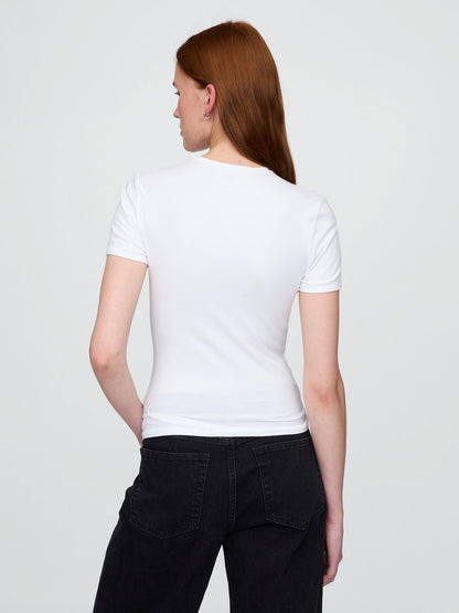 Açık Pembe Closeknit Jersey T-shirt