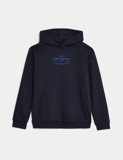 Slogan Desenli Kapüşonlu Sweatshirt (6-16 Yaş)