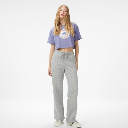 Converse Baskılı Kadın Mor T-shirt