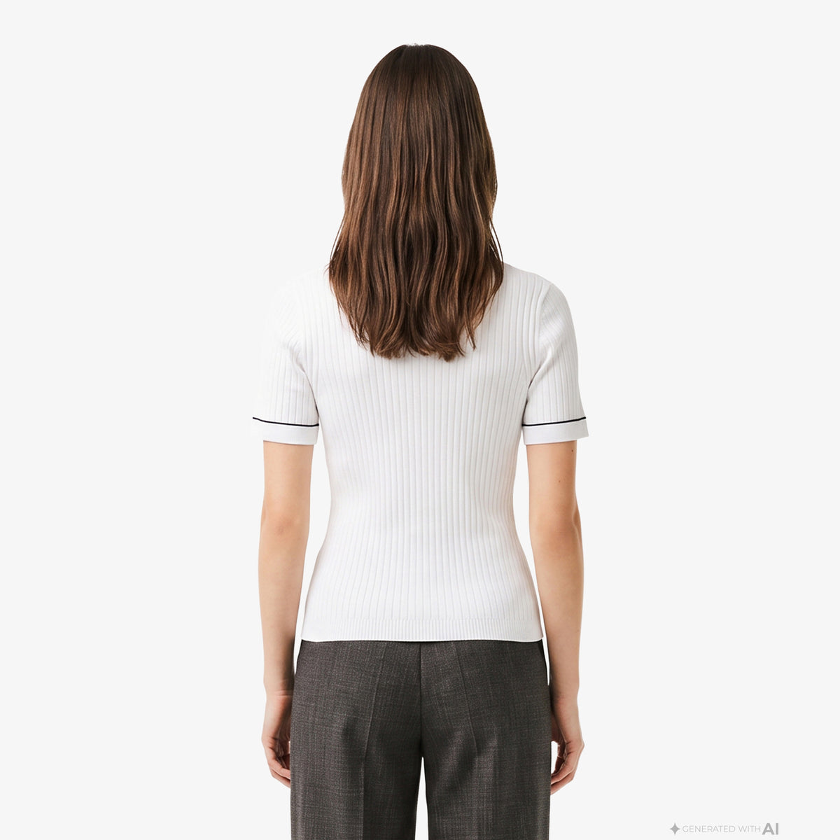 Lacoste Slim Fit Kadın Beyaz Triko