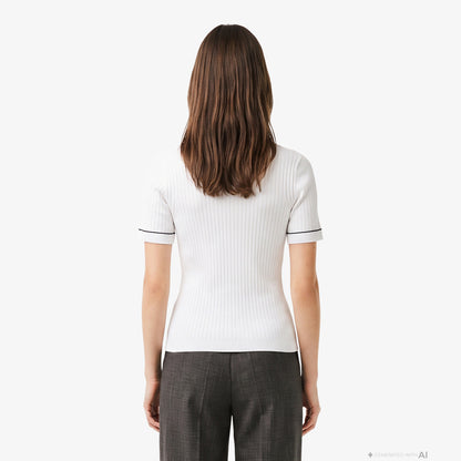 Lacoste Slim Fit Kadın Beyaz Triko