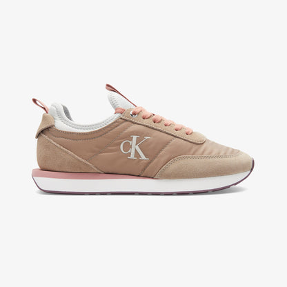 Calvin Klein Retro Runner Sock Laceup Mix Kadın Bej Sneaker