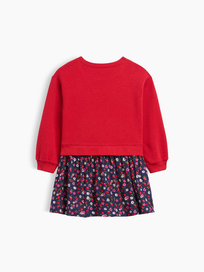 Kırmızı Sweatshirt Elbise