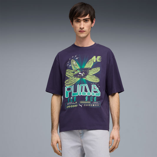 Puma Graphic Erkek Mor T-shirt