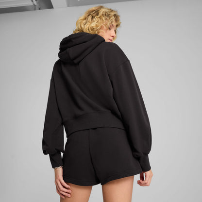 Puma Wardrobe Essentials Relaxed Kadın Siyah Sweatshirt