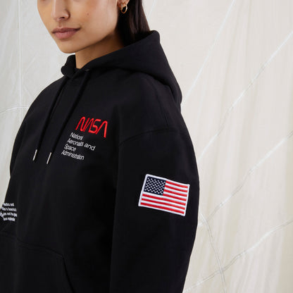 Alpha Industries Nasa Erkek Siyah Hoodie