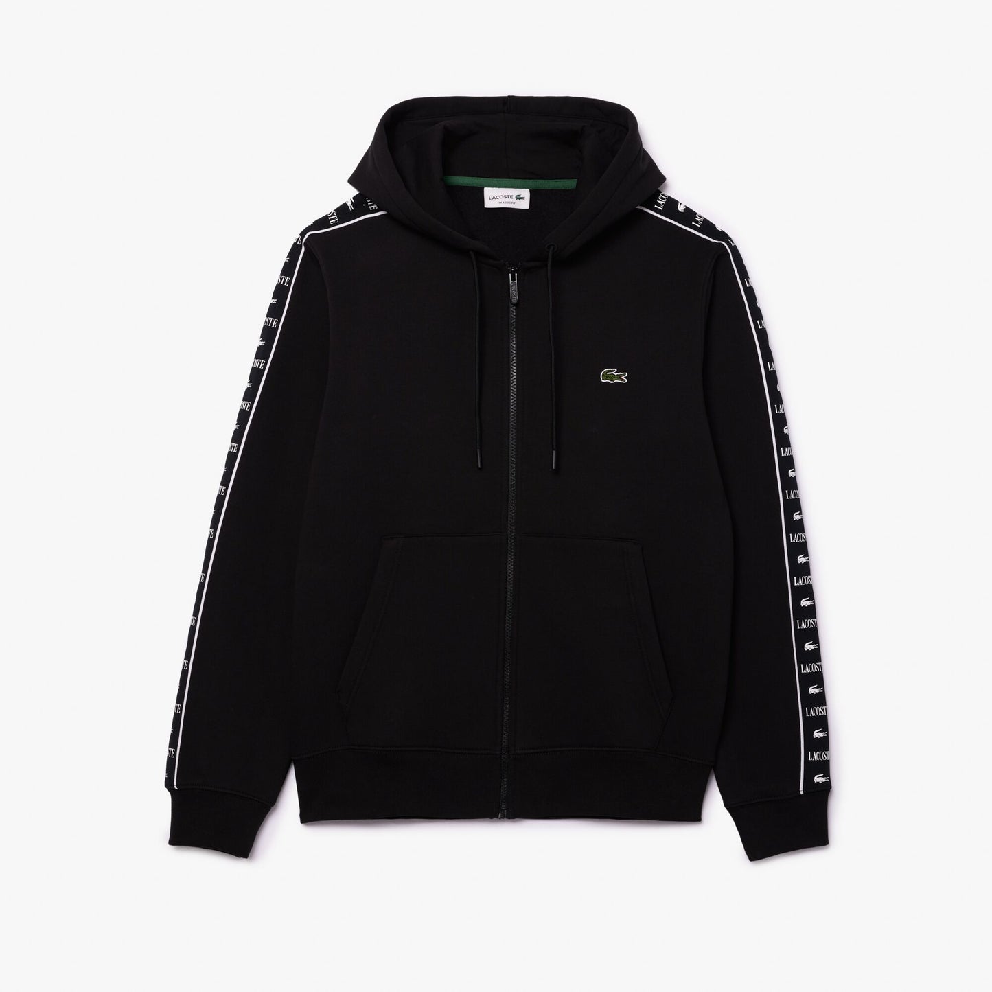 Lacoste Erkek Classic Fit Kapüşonlu Baskılı Siyah Sweatshirt