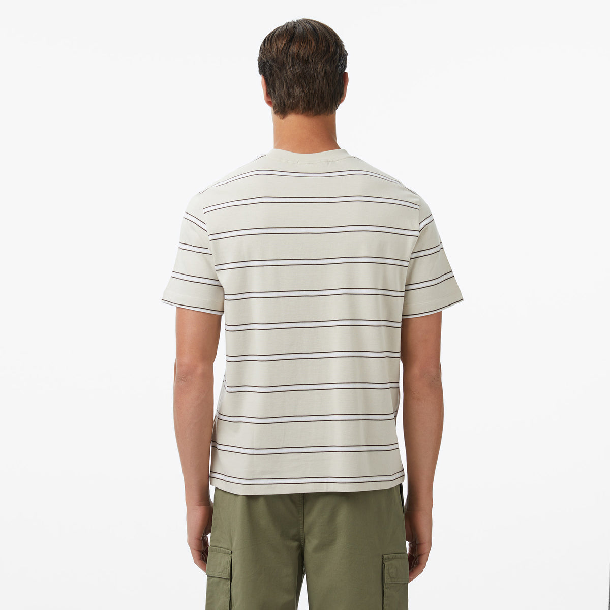 Calvin Klein Easy Stripe Crewnk Erkek Bej T-shirt