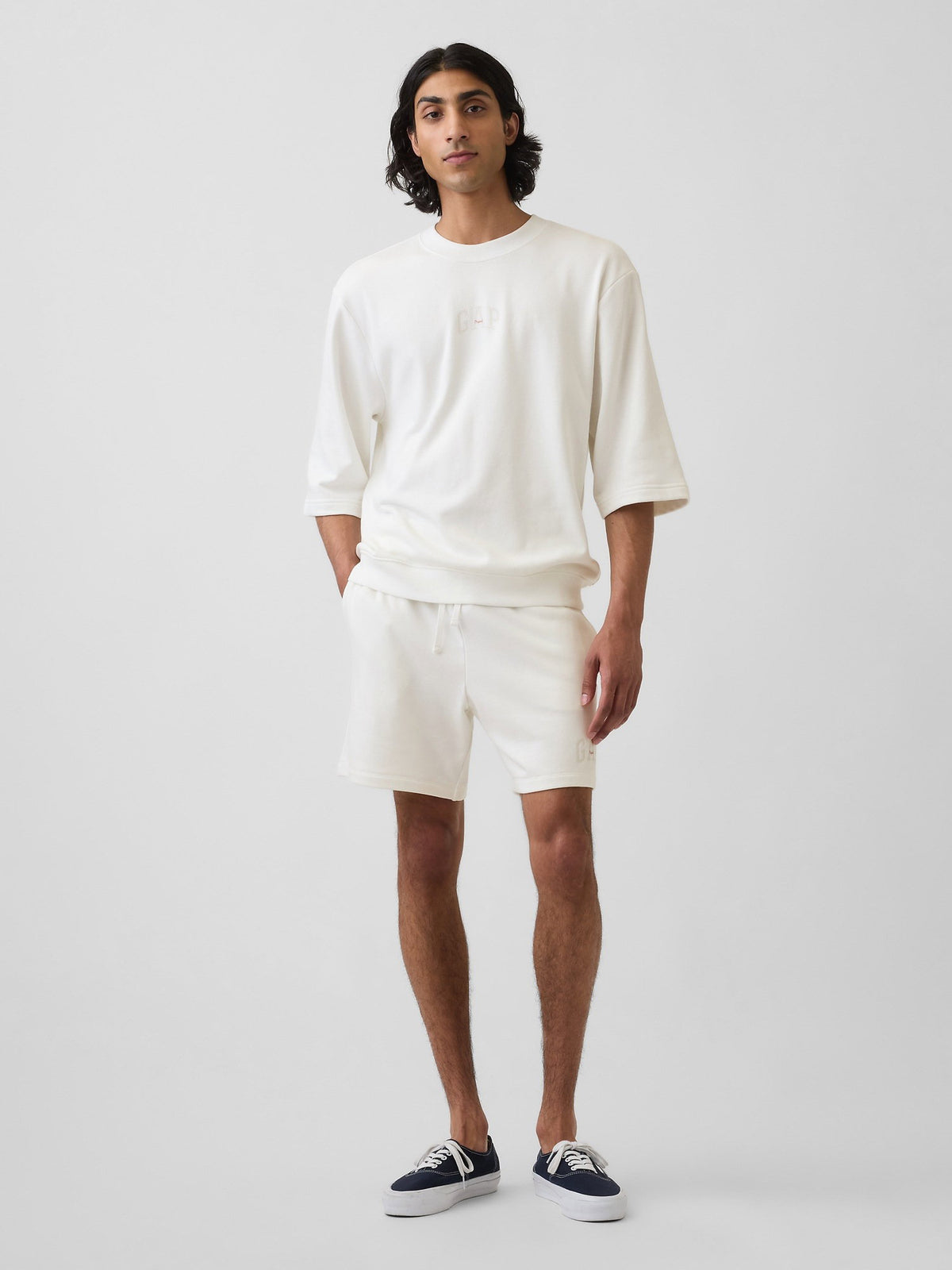 Lacivert Relaxed Gap Logo Fransız Havlu Kumaş Şort