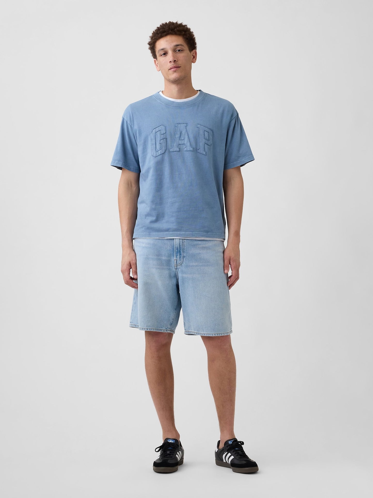 Açık Mavi Everyday Soft Boxy Gap Logo T-shirt