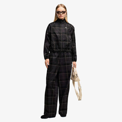Puma T7 Tartan Woven Kadın Siyah Ceket