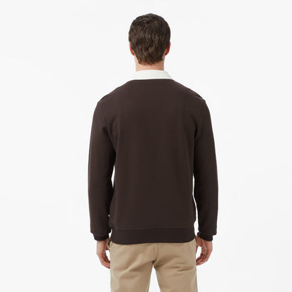 Nautica Erkek Kahverengi Regular Fit Uzun Kollu Polo Yaka T-shirt