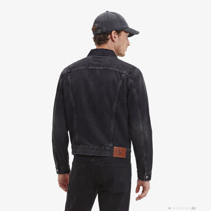 Calvin Klein Black Classic Trucker Erkek Siyah Ceket