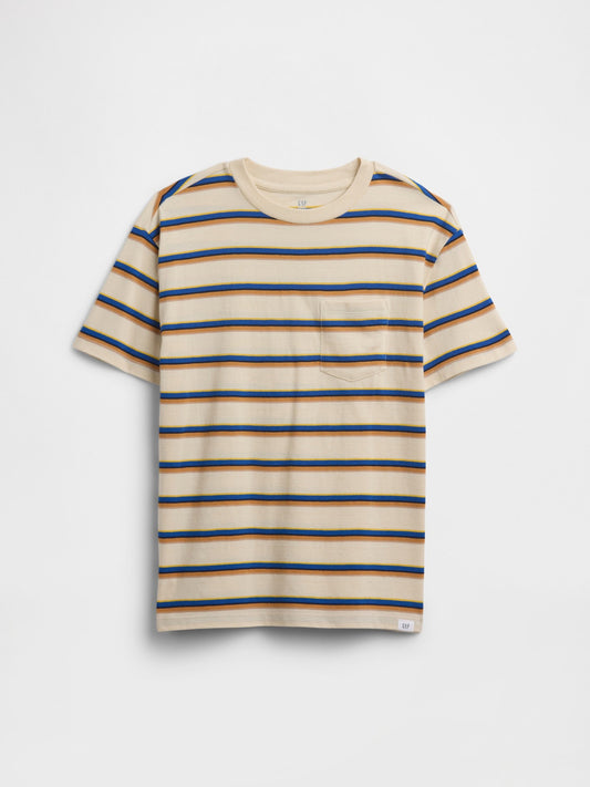 Bej Kids Everyday Soft Stripe Pocket T-shirt