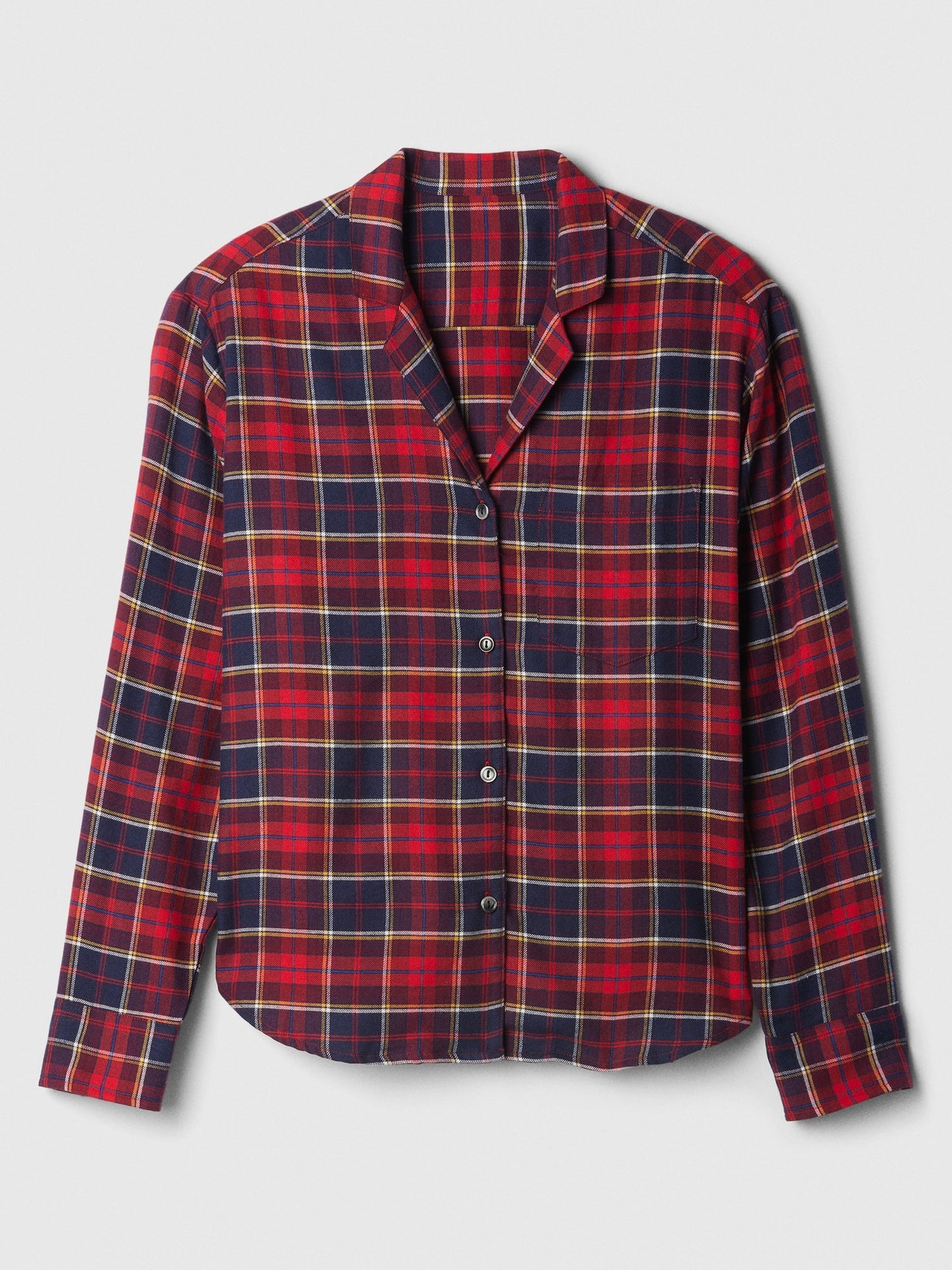 Bordo Relaxed Flannel Pijama Üstü