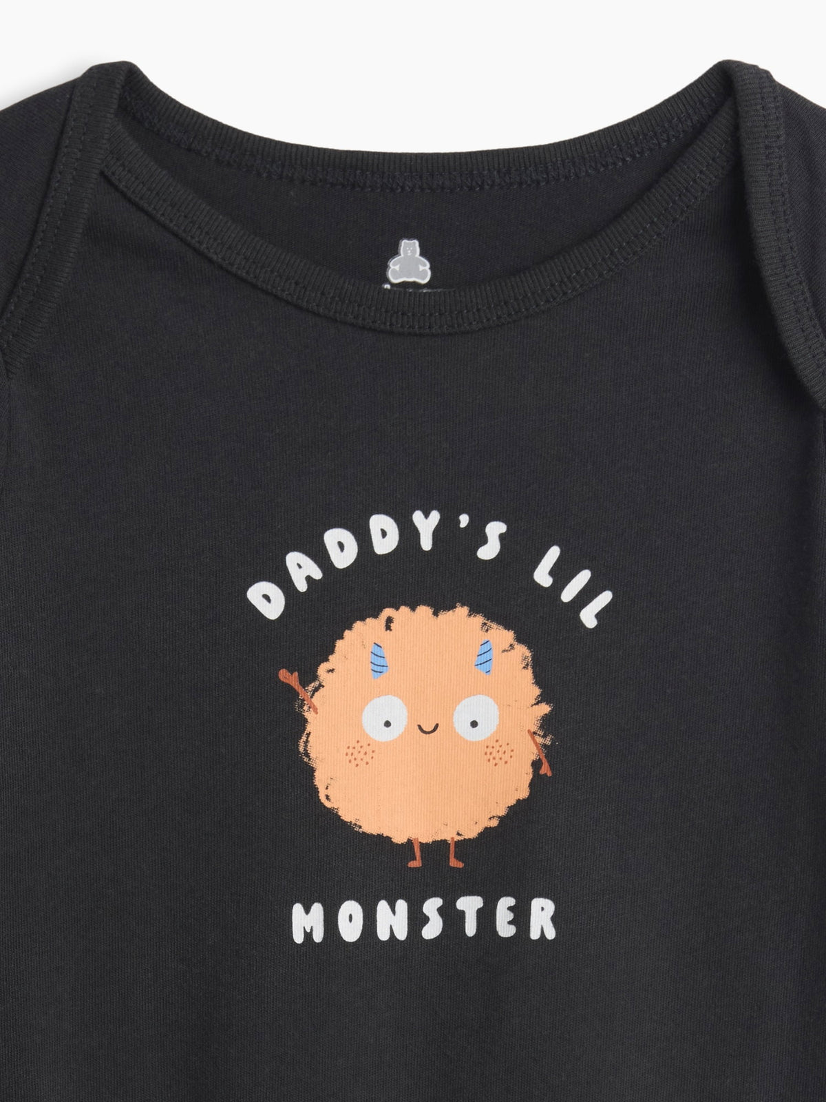 Siyah Grafik Baskılı Bodysuit